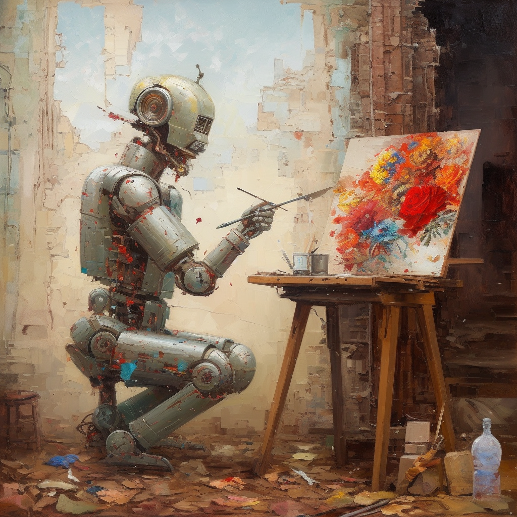 Robot Painting a Picture Artwork
